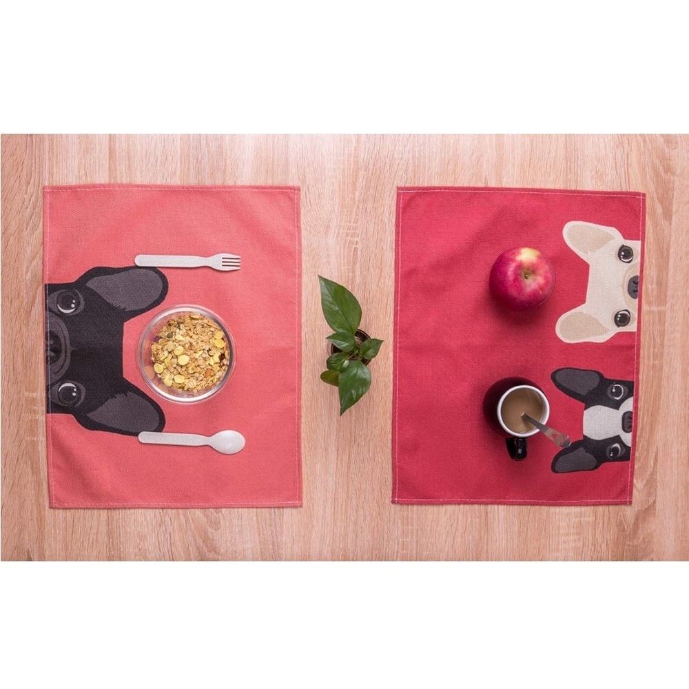 Colorful Pet Portrait Canvas Art, Cotton Linen Placemats, YIFAN - Picture 9 of 11